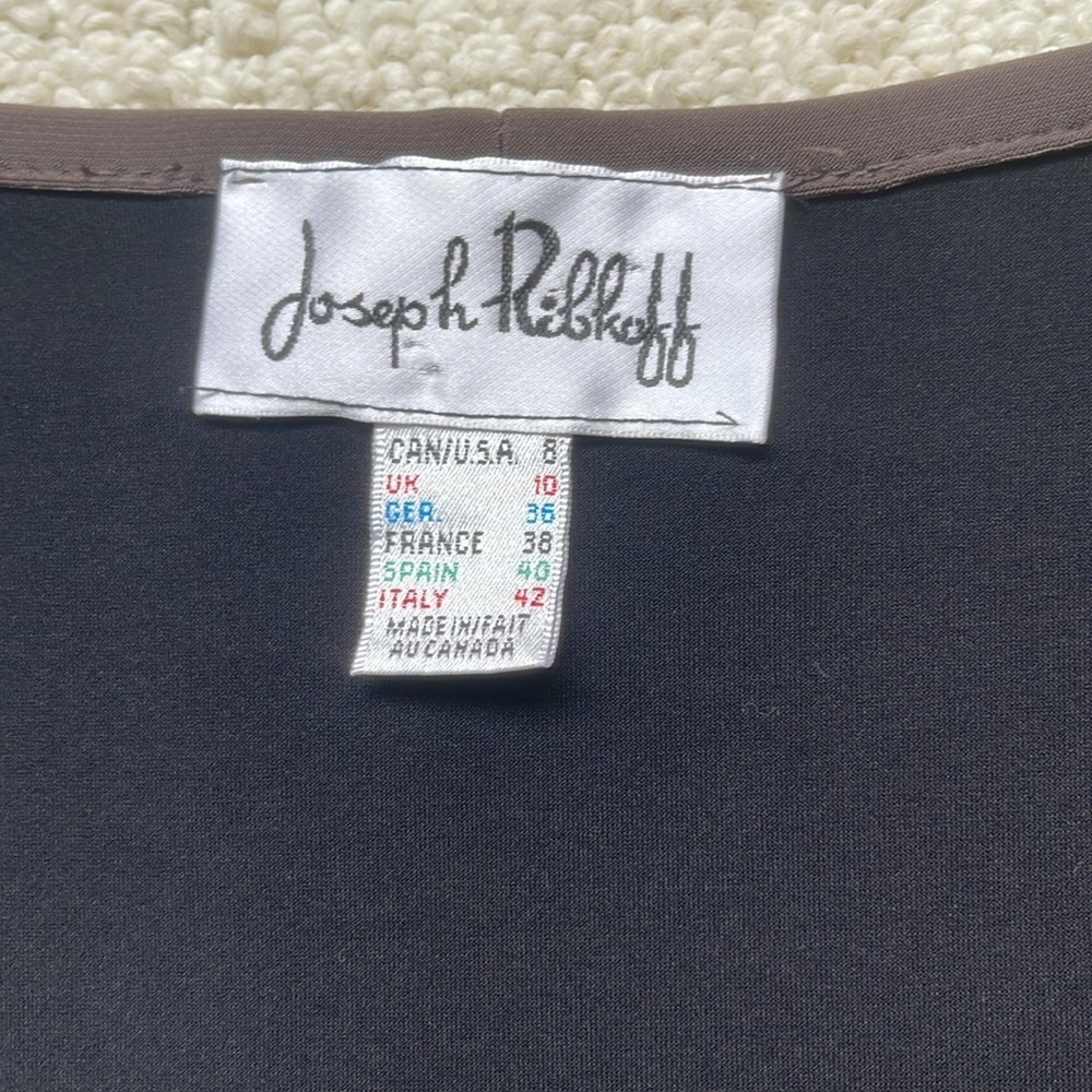 Joseph Ribkoff Black 3/4 Sleeve Zipper Panel Dress Size 8 - Picture 7 of 13